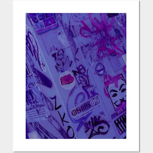 Purple Graffiti Tag NYC Street Art Stickers Posters and Art